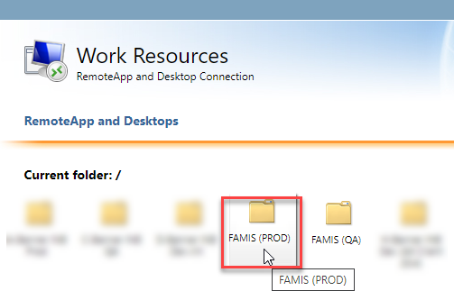 FAMIS (PROD) folder