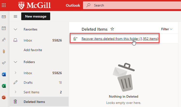 recover deleted items after emptying folder