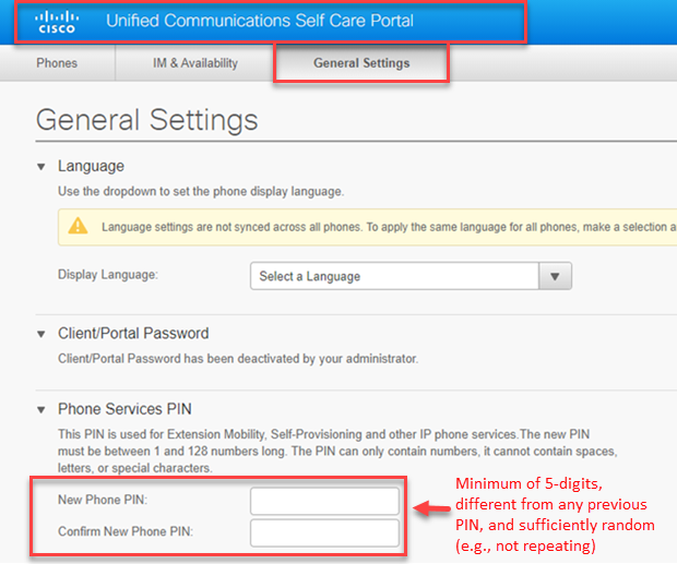 Reset PIN on Self Care Portal Reset PIN on Self Care Portal