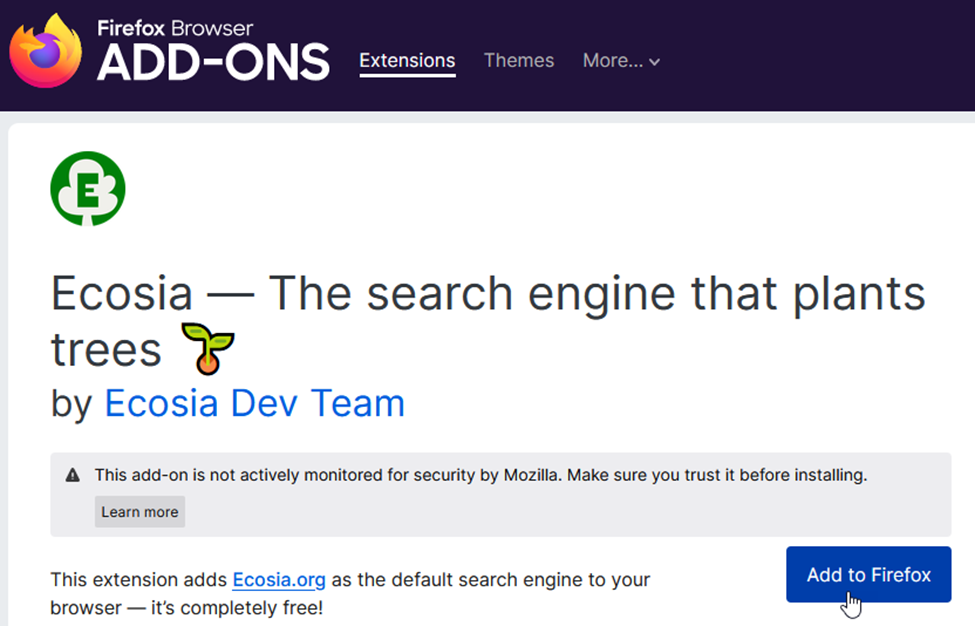 Add Ecosia to Firefox