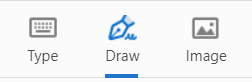 screenshot of type, draw, and image options