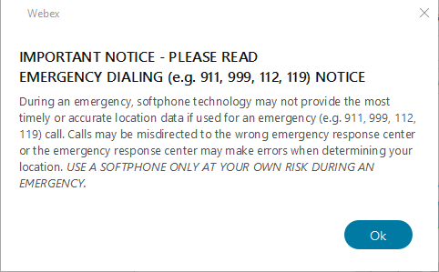 Emergency notifications message