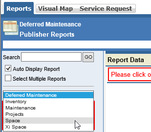 Reports tab with categories list