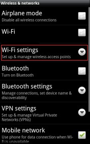 WiFi settings