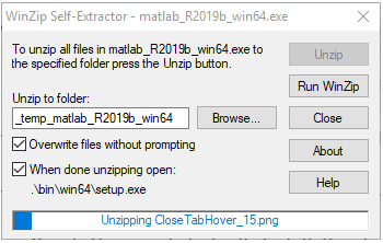 choose folder to unzip files